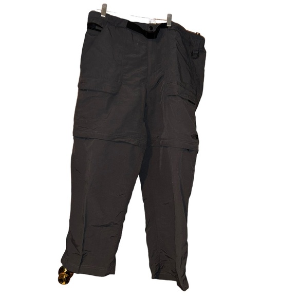 Men north face convertible zip off gray nylon  hiking belted cargo pants size XL - Picture 1 of 6